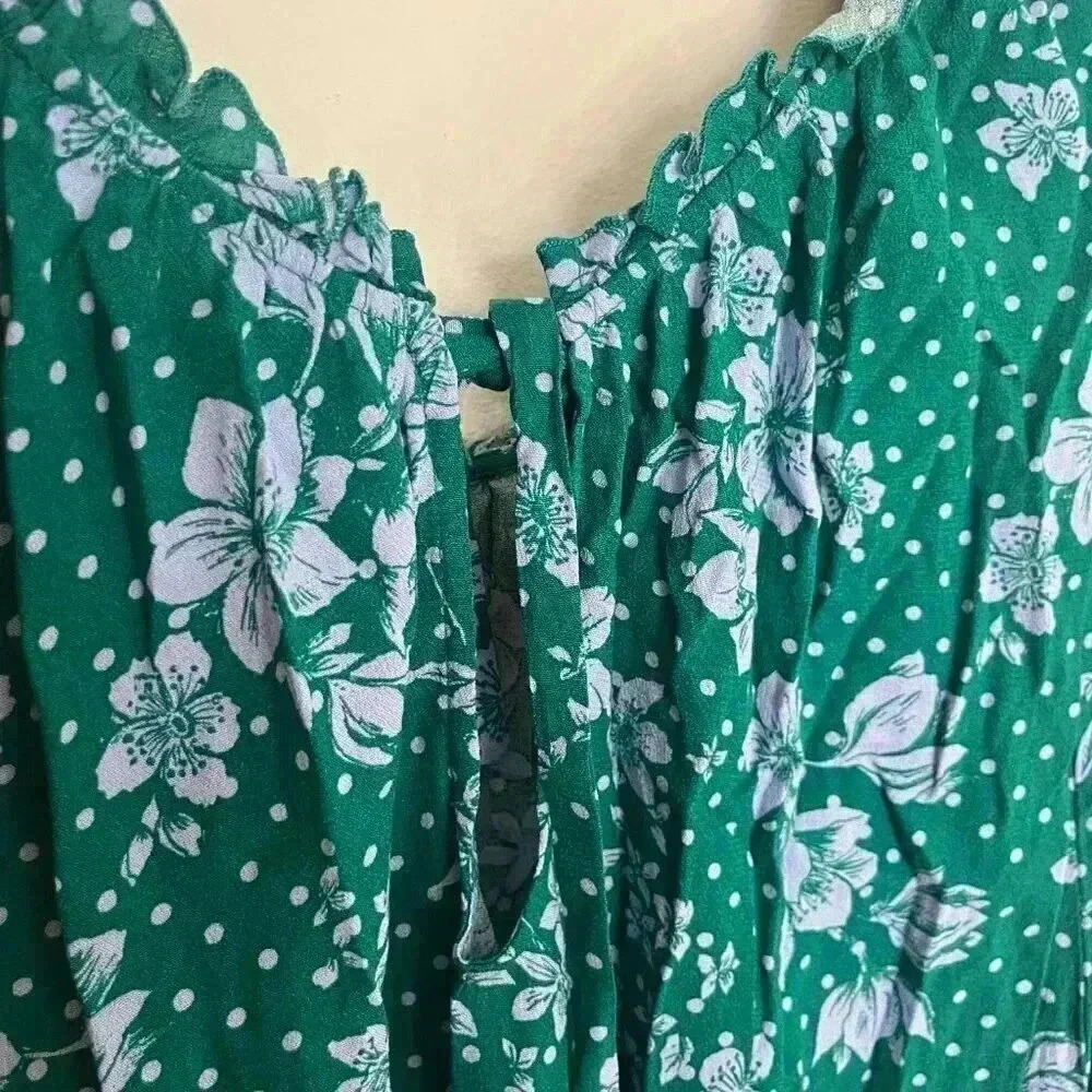 NWT Free People One on One Date Green Floral Bodysuit - Picture 16 of 16
